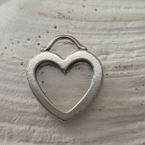 Tiffany & Co. Antique Open Heart Silver Pendant {RARE]